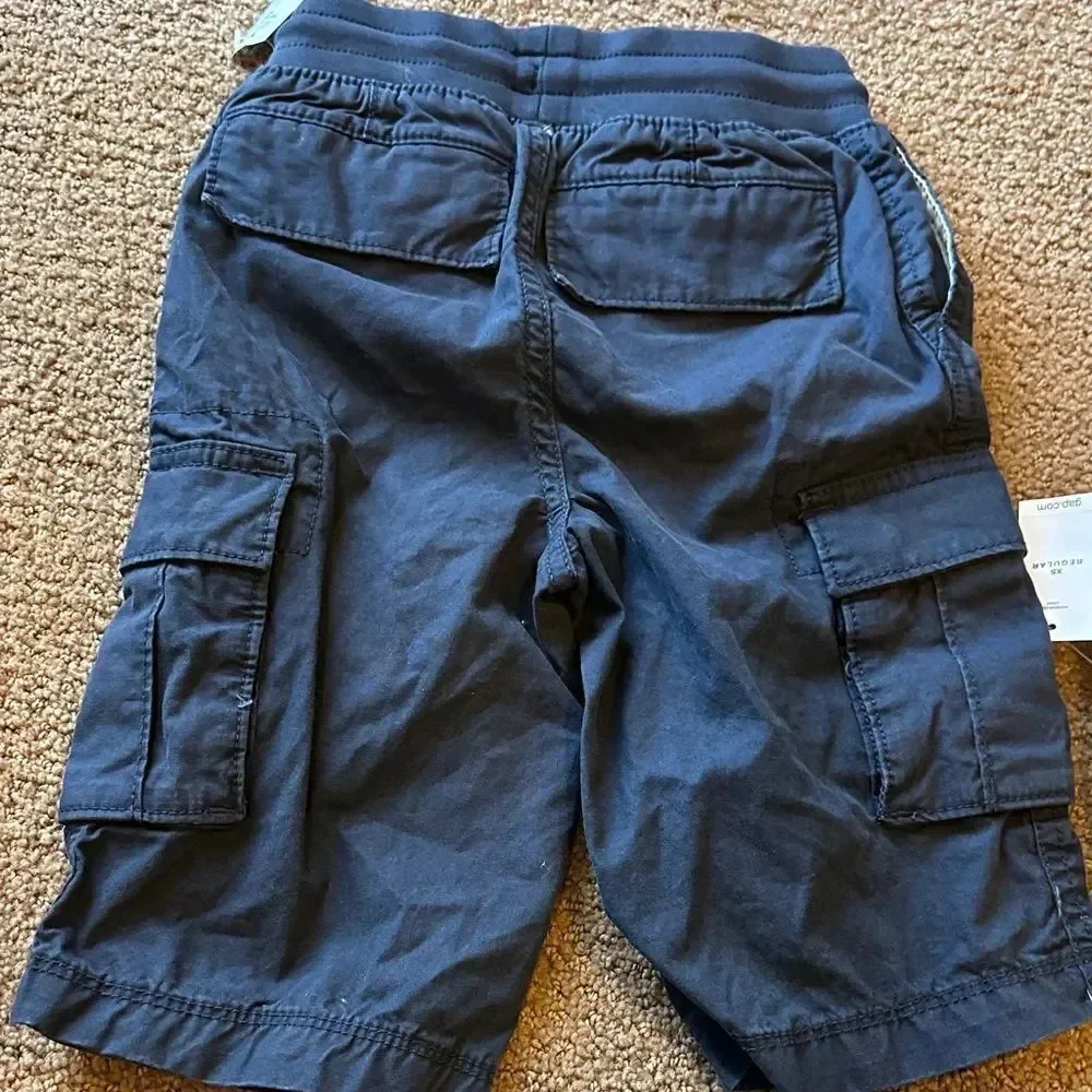 GAP Boys (3) Pairs of Casual Pull-On Shorts in Navy Blue and Tan Size XS (4-5)